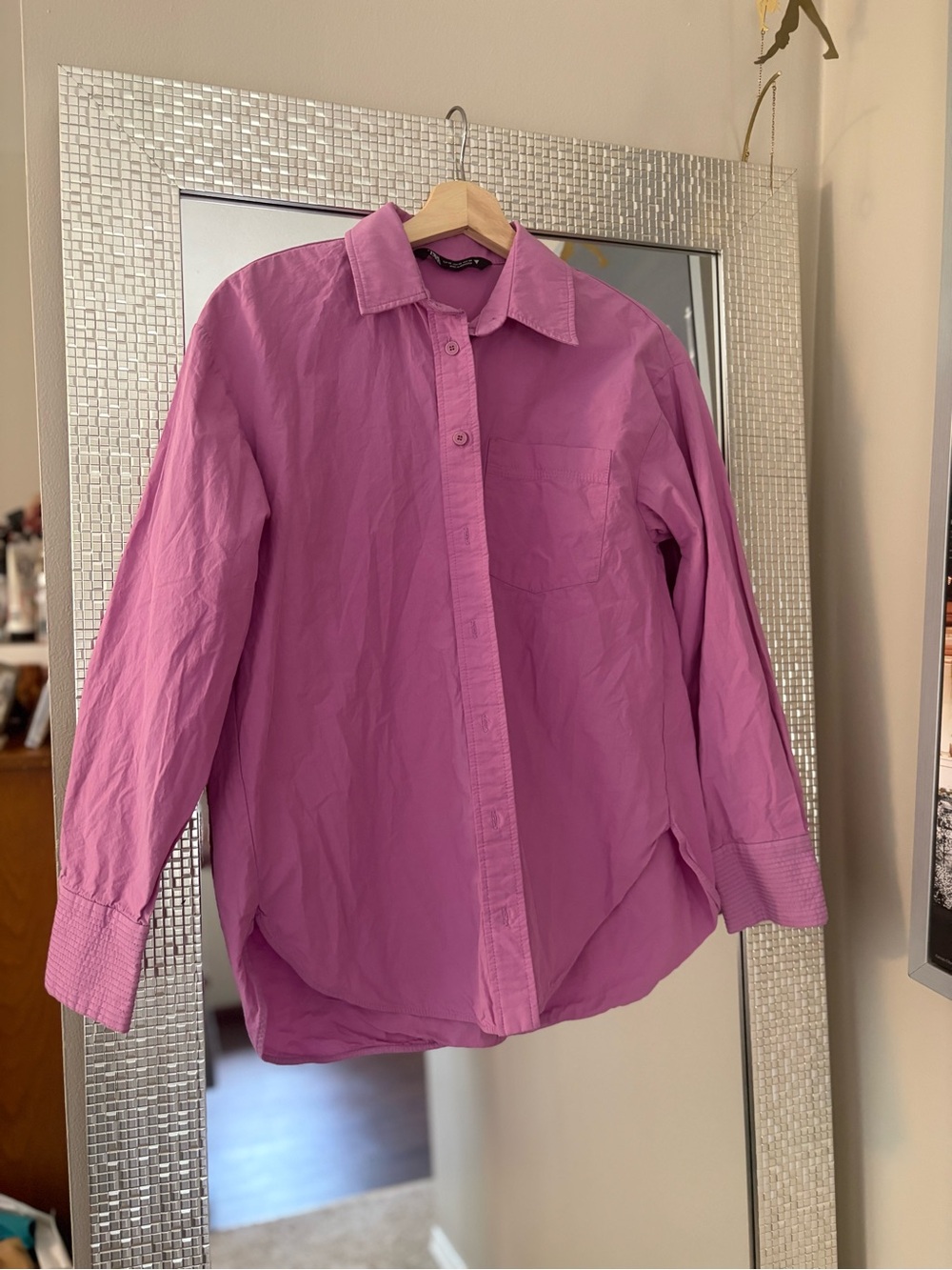 Zara Classic Pink Button-Up Shirt
